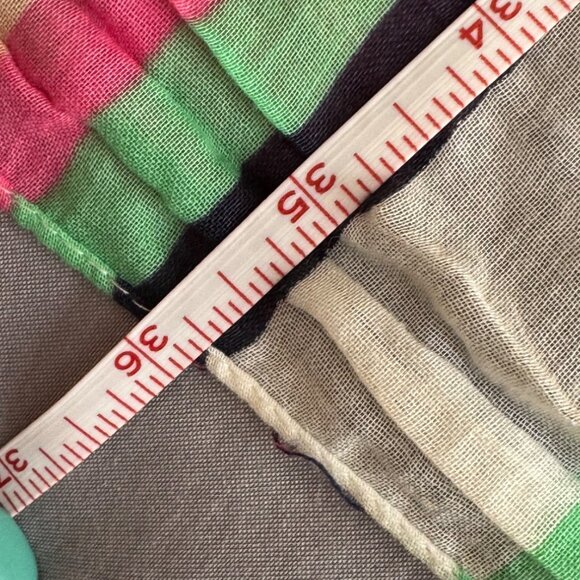 Multicolor Striped Lightweight Cotton Scarf/Shawl With Tassel Fringe - Picture 5 of 6